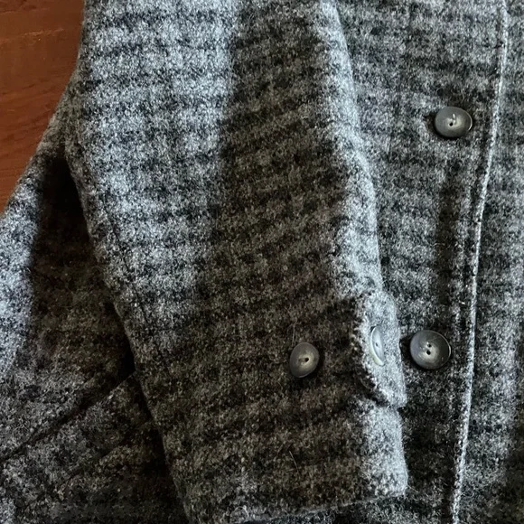 RARE LLbean long wool tweed coat M - Picture 4 of 6
